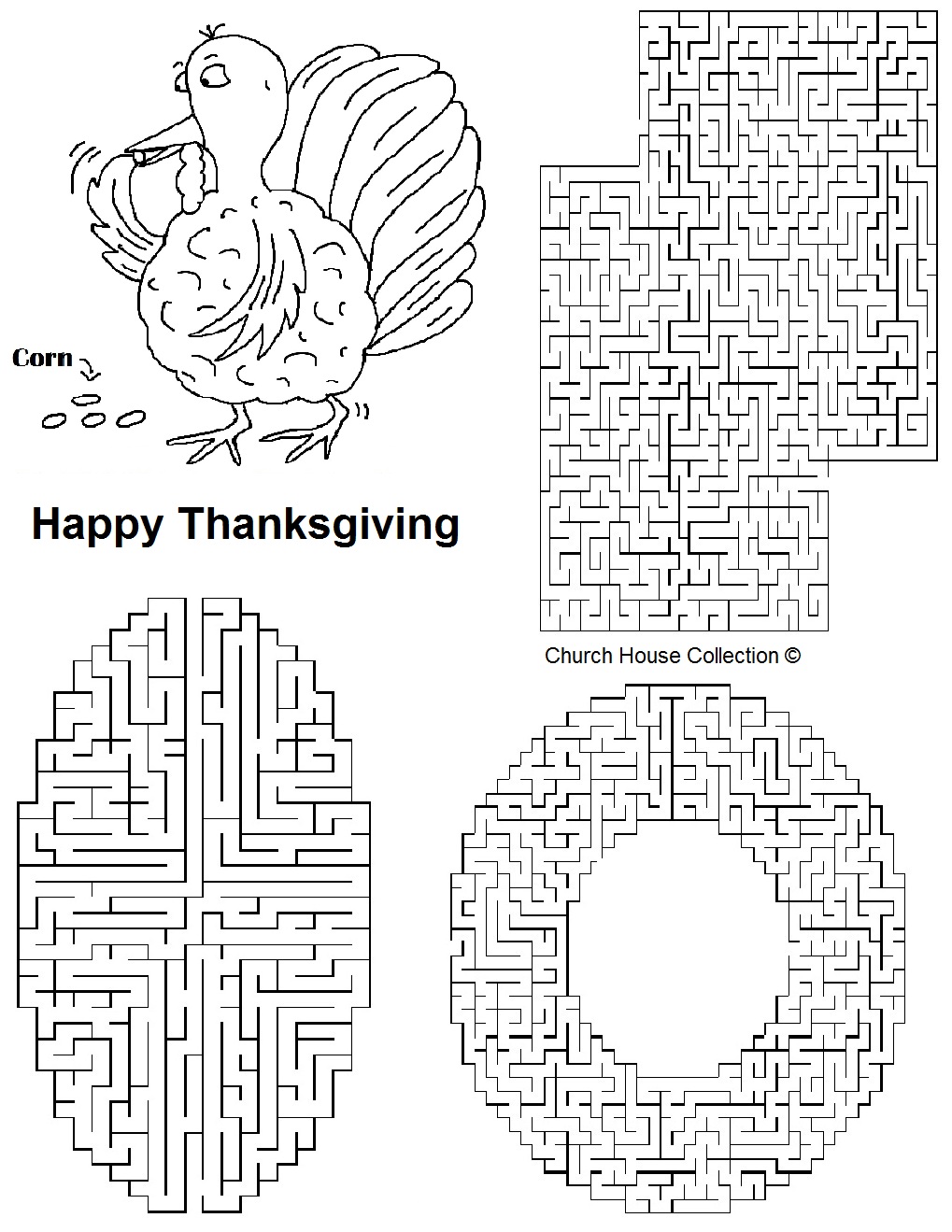 Turkey Mazes For School Teachers